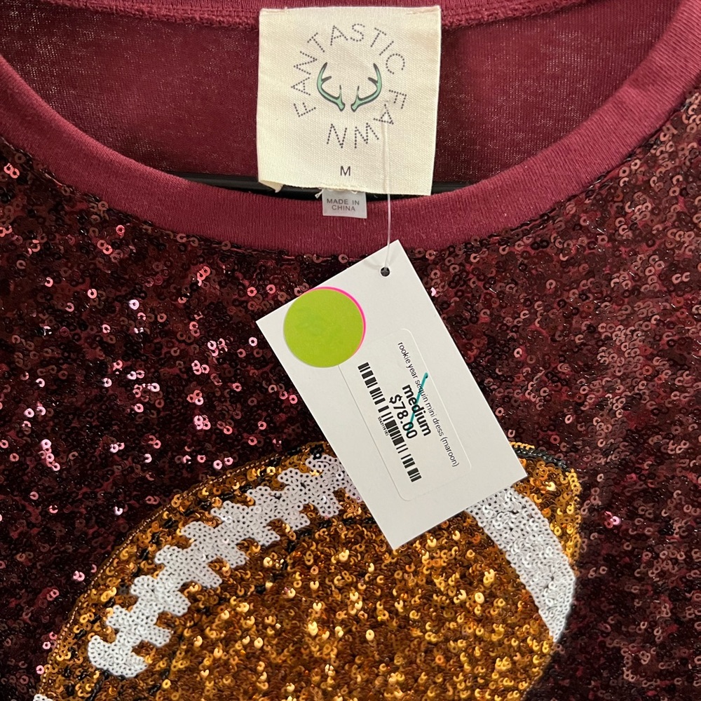 Medium oversized sequin football shirt dress. - Picture 5 of 5